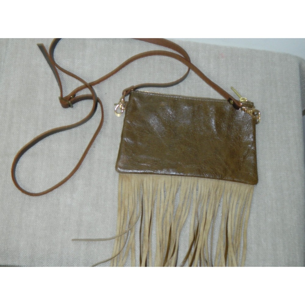 Crossbody Purse Bag Brown Zebra Cow Calf Hair Leather Fringe Crossbody USA - Picture 2 of 9